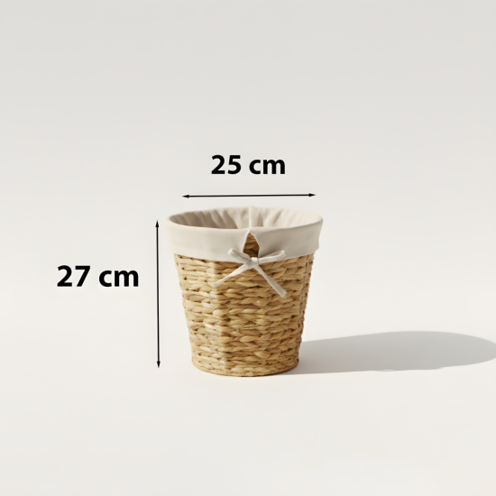 Straw Trash Can & Tissue Box